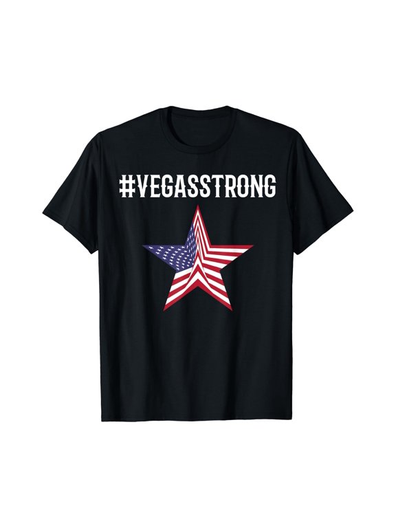 Hashtag Vegas Strong T-Shirt American Flag Tee