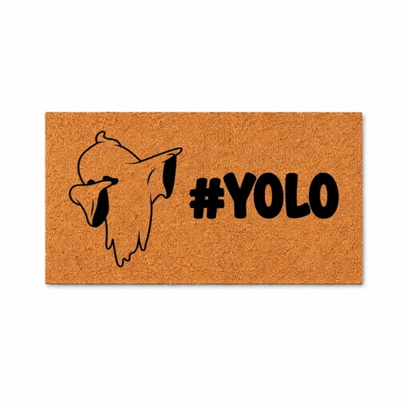Hashtag YOLO Ghost Door Mat | Funny Ghost Doormat | Welcome Mat | Halloween Decor | Door Mat | Home Doormat | Halloween Welcome Mat