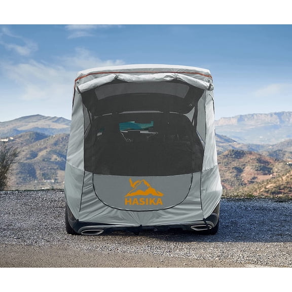 Hasika Canopy Tent Easy Set Up Sun Shade with Mesh Netting for Camping Road Trip Park Waterproof 3000MM UPF 50+ Gray