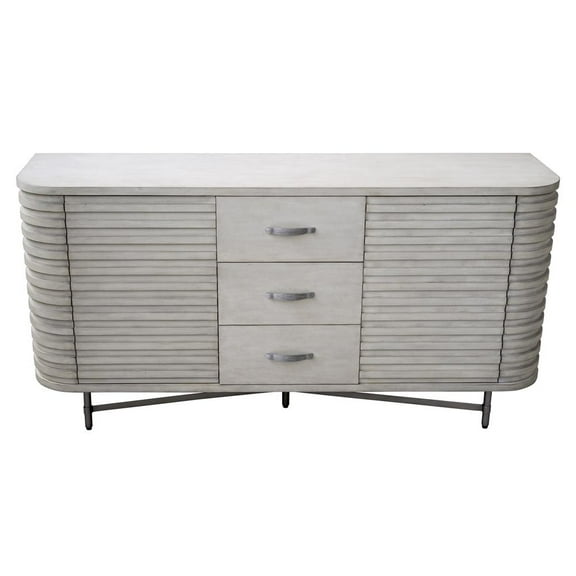 Hasina Large Cabinet Antique Grey Mahogany Antique Nickel