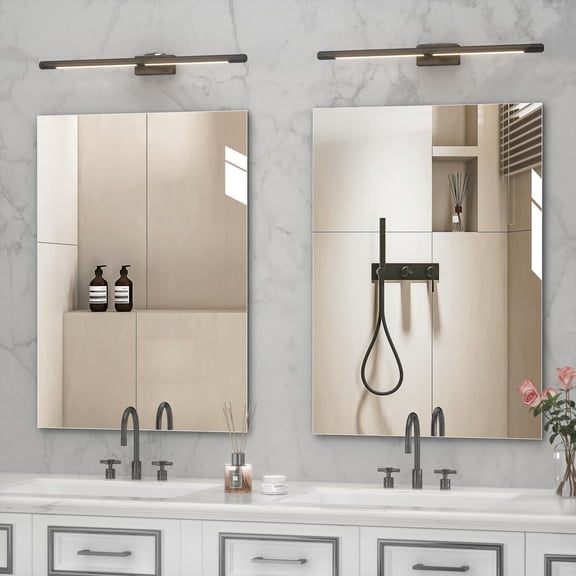 Hasipu 20"x28" Bathroom Vanity Mirror Frameless Wall Mirror for Bathroom Sink, Bedroom, Garage & Dance, Horizontal/Vertical Mount (2 PCS)