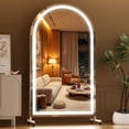 thumbnail image 1 of Hasipu 67" x 40" Arched Full Length LED Mirror with Wheels, Dimmable Lighted Home Gym Mirror, 3 Color Temperatures & Adjustable Brightness, Rolling Floor Mirror for Bedroom, Yoga Studio, Home Gym, 1 of 7