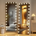thumbnail image 1 of Hasipu 75" x 28" LED Full Length Mirror with Bulbs, Hollywood Standing/Wall Mounted Full Body Mirror with Adjustable Color Temperature for Bedroom, Gym & Dressing Room, 1 of 7