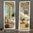 thumbnail image 1 of Hasipu 79" x 32" Rectangle LED Full Length Mirror Dimmable Standing/Wall Mounted Mirror with Lights for Bedroom, Bathroom & Gym, Black, 1 of 10