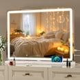 thumbnail image 1 of Hasipu 32"x22" Rectangular LED Vanity Mirror with Lights White Makeup Mirror with 10x Magnification for Bathroom & Dressing Table, 1 of 8