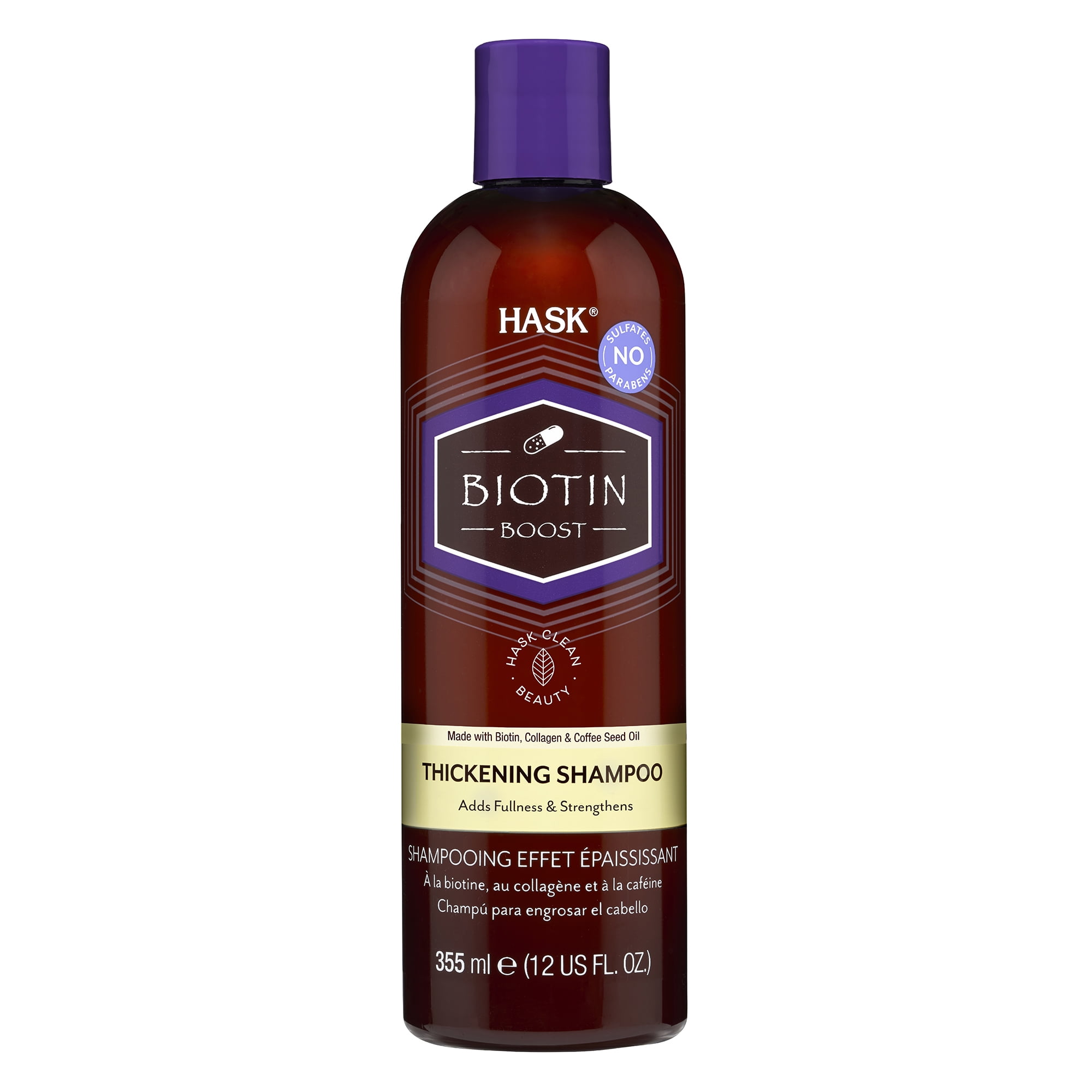 venskab kerne fornuft Hask Biotin Boost Thickening Volumizing Daily Shampoo with Collagen &  Invigorating Herbaceous, 12 fl oz - Walmart.com