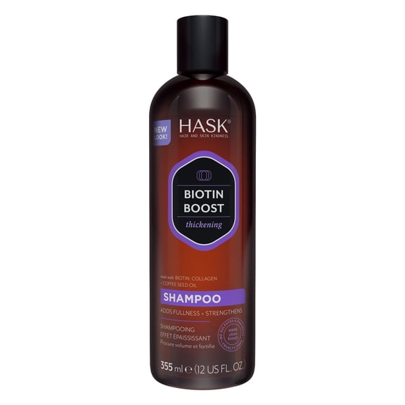 Hask Biotin Boost with Biotin, Collagen and Coffee Thickening Shampoo, 12 oz