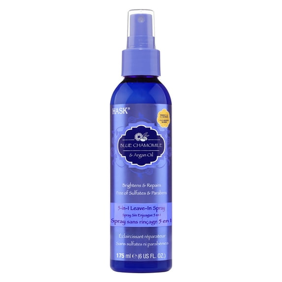 Hask Blonde Care Moisturizing & Shine Enhancing 5-in-1 Leave-In Hair Spray with Blue Chamomile & Argan Oil, 6 fl oz
