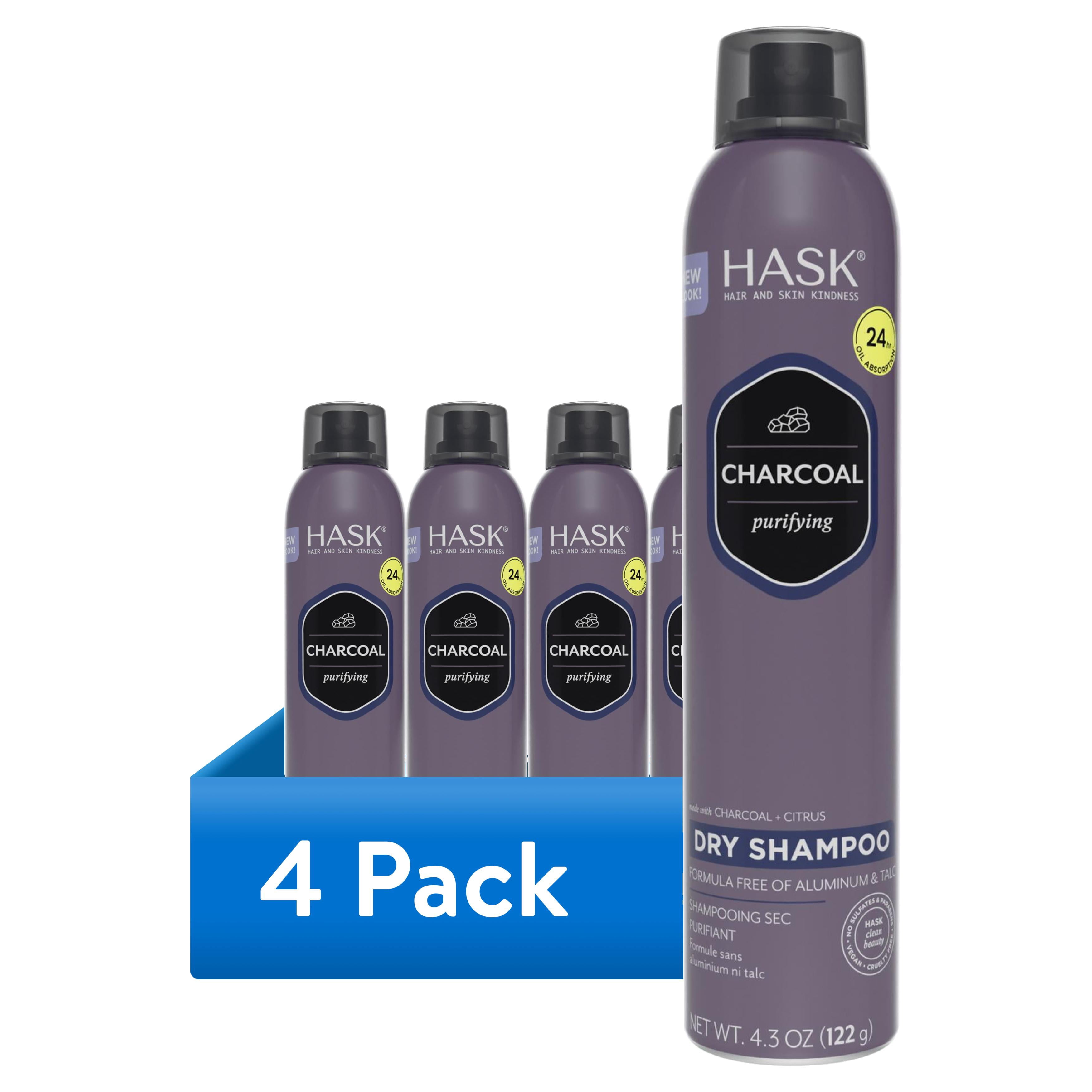 (4 pack) Hask Charcoal & Citrus Purifying Oil Control Dry Shampoo, 4.3 oz
