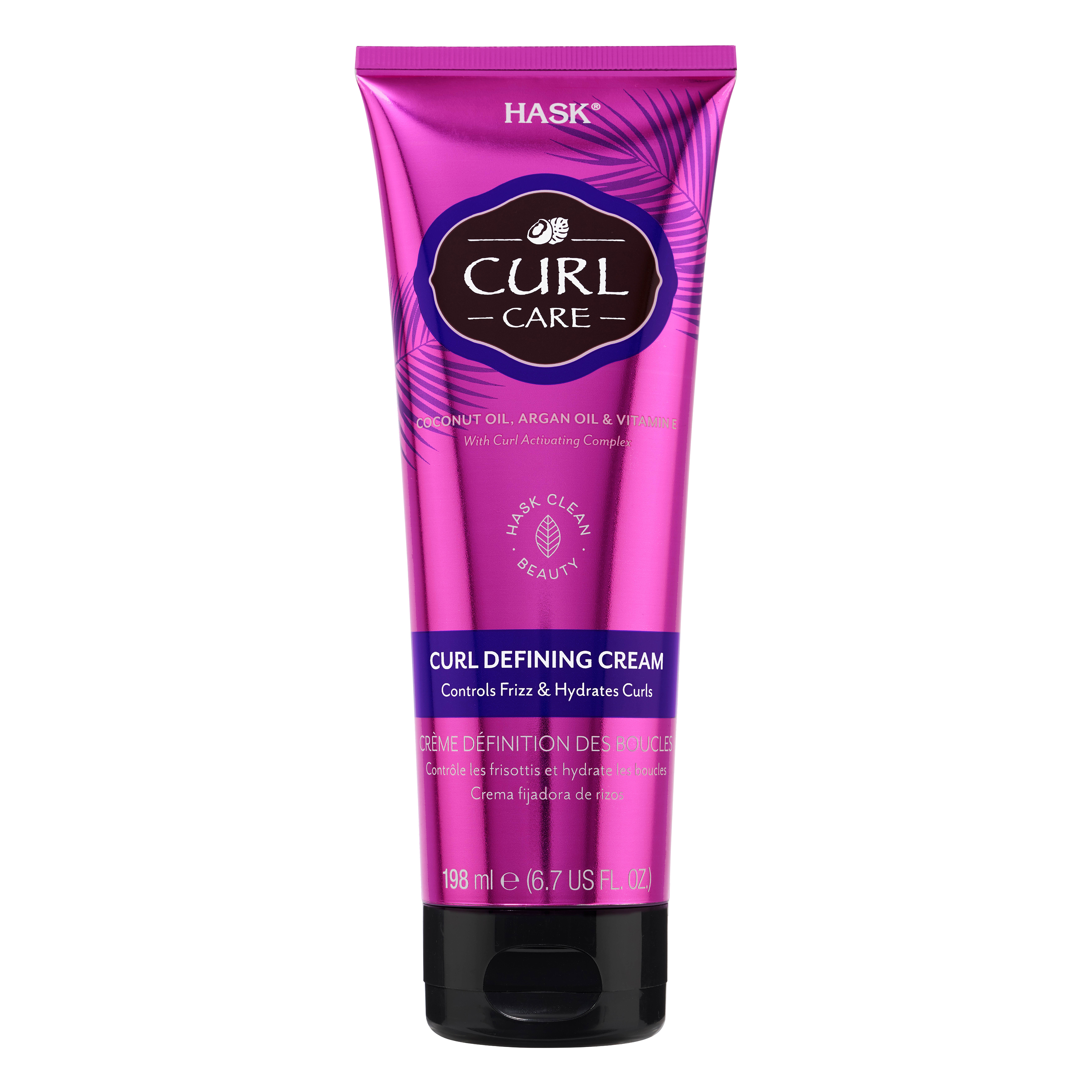 Hask Curl Care Moisturizing Shine Enhancing Hair Styling & Defining Cream with Coconut oil, Argan Oil & Vitamin E, 6.7 fl oz - image 1 of 15