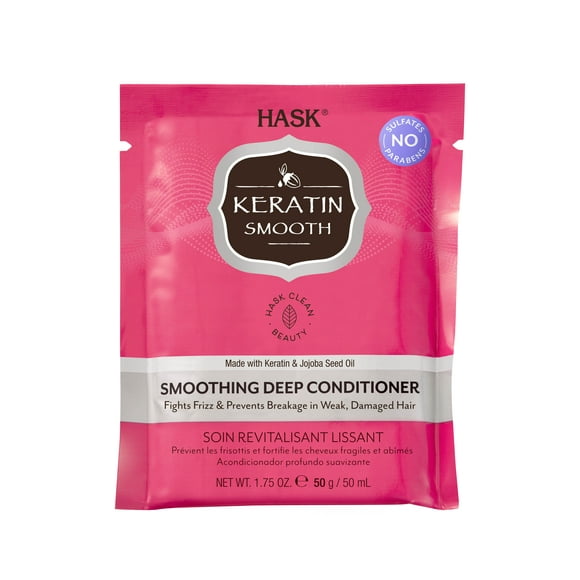 Hask Keratin Protein Repairing nourishing Smoothing Deep Conditioner, 1.75 oz, Travel Size