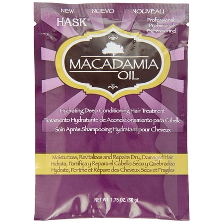 Hask Macadamia Oil Deep Conditioning Hair Treatment Packet, 1.75 Oz.,Pack of 3