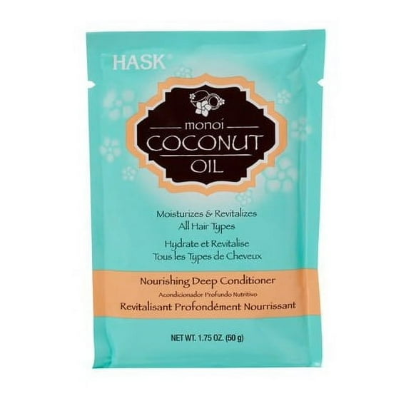 Hask Monoi Coconut Oil Nourishing Deep Hair Conditioner Packet, 1.75 Oz, 6 Pack