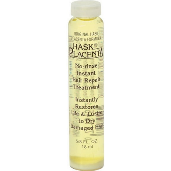 Hask Placenta No-Rinse Instant Hair Repair Treatment 0.625 oz (Pack of 3)