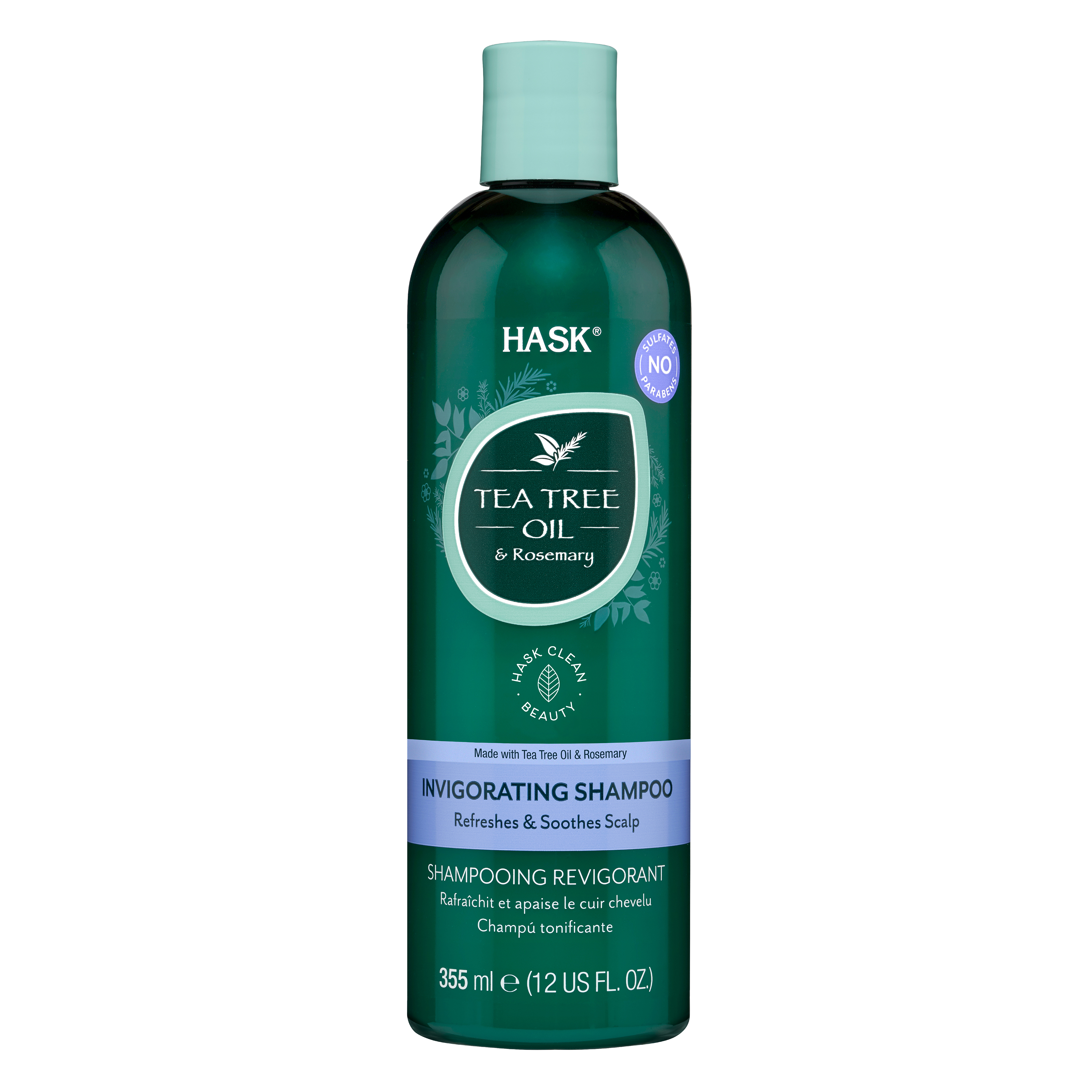 Hask Tea Tree Oil & Rosemary Nourishing Daily Shampoo with Refreshing Herbal Scent, 12 fl oz - image 1 of 14