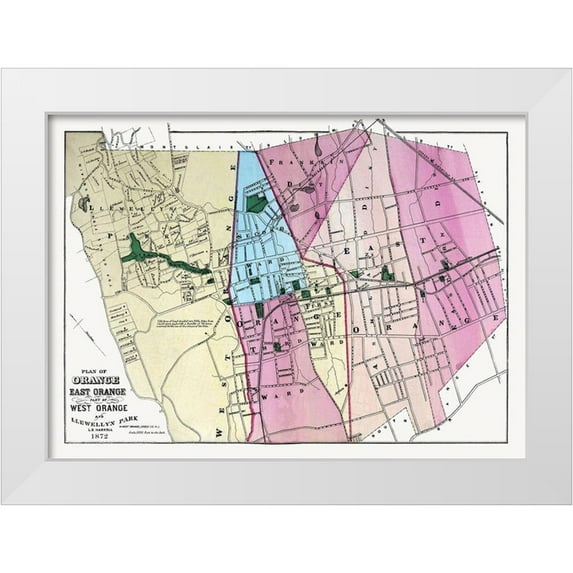 Haskell 14x11 White Modern Wood Framed Museum Art Print Titled - Orange, East, West New Jersey Landowner