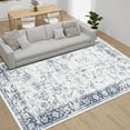 thumbnail image 1 of Hasoo 10' x 13' Area Rug for Living Room Boho Vintage Rug Non Slip Throw Rugs Floral Indoor Carpet, Blue, 1 of 6