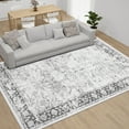 thumbnail image 1 of Hasoo 10' x 13' Area Rug for Living Room Boho Vintage Rug Non Slip Throw Rugs Floral Indoor Carpet, Gray, 1 of 6
