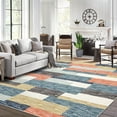 thumbnail image 1 of Hasoo 10' x 13' Area Rug for Living Room Modern Geometric Washable Rug Patchwork Indoor Low Pile Throw Carpet for Dorm, Red/Blue, 1 of 5
