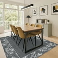 thumbnail image 1 of Hasoo 10' x 13' Area Rugs for Living Room Washable Vintage Floral Print Large Bedroom Indoor Modern Geometric Bordered Rug Soft Non Slip Carpet for Dining Room Apartment Office, Gray, 1 of 5