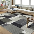 thumbnail image 1 of Hasoo 10' x 13' Large Area Rug Contemporary Patchwork Rug for Living Room Modern Geometric Print Rug Washable Low Pile Non-Slip Rug, Brown, 1 of 5