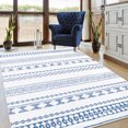 thumbnail image 1 of Hasoo 10' x 13' Large Washable Area Rug for Living Room Decor Modern Moroccan Indoor Carpet for Bedroom Office, Blue, 1 of 7