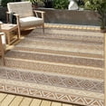 thumbnail image 1 of Hasoo 10' x 14' Camel Outdoor Rug for Patio Decor Waterproof Plastic Straw Modern Geometric Carpet PP Tube Woven Portable Camping Mat for Picnic Balcony, 1 of 6