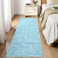 thumbnail image 1 of Hasoo 2'5" x 8' Runner Rug Solid Washable Rugs Runners for Hallways Non Slip Kitchen Mat with Rubber Backing Indoor Light Blue Rug, 1 of 6