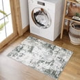 thumbnail image 1 of Hasoo 2' x 3' Throw Area Rug Modern Abstract Doormat Washable Indoor Floor Cover Distressed Small Carpet Gray/Green, 1 of 5