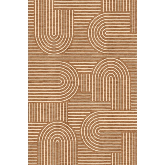 Hasoo 2'x 6' Brown Runner Rug Modern Strip Indoor Carpet Soft Non Slip Runner for Laundry Bathroom Entryway Bedroom