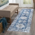 thumbnail image 1 of Hasoo 2' x 6' Hallway Runner Rug Vintage Persian Medallion Rug Low Pile No-Slip Rug for Kitchen Dining Room, Blue, 1 of 5