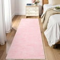 thumbnail image 1 of Hasoo 2' x 6' Runner Rug Solid Washable Rugs Runners for Hallways Non Slip Kitchen Mat with Rubber Backing Indoor Pink Rug, 1 of 6