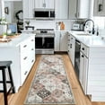 thumbnail image 1 of Hasoo 2' x 6' Runner Rug for Hallway Traditional Indoor Rug Machine Washable Bedside Carpet, Gray/Pink, 1 of 6