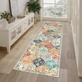thumbnail image 1 of Hasoo 2' x 6' Runner Rug, Traditional Medallion Rug, Machine Washable Carpet, Orange, 1 of 6