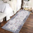 thumbnail image 1 of Hasoo 2' x 6' Runner Rug for Hallway Boho Vintage Rug Non Slip Floral Indoor Carpet, Red Blue, 1 of 6