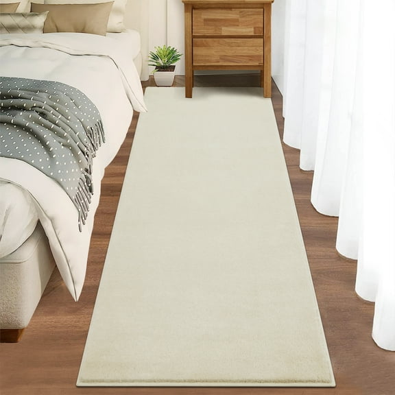 Hasoo 2' x 6' Runner Rug for Hallway Enterway Washable Modern Throw Carpet with Non-Slip Backing, Beige
