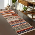 thumbnail image 1 of Hasoo 2' x 6' Runner Rugs Washable Distressed Vintage Tribal Geometric Carpet for Entryway Bedroom Soft Patchwork Rug, Orange, 1 of 6