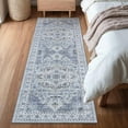 thumbnail image 1 of Hasoo 2' x 6' Washable Hallway Runner Soft Boho Vintage Kitchen Mats Stain Resistant Rugs for Bedroom Laundry Blue, 1 of 6