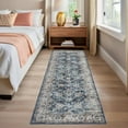 thumbnail image 1 of Hasoo 2' x 6' Washable Hallway Runner Soft Boho Vintage Kitchen Mats Stain Resistant Rugs for Bedroom Laundry Blue, 1 of 5