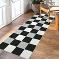 thumbnail image 1 of Hasoo 2' x 6' Washable Hallway Runner Soft Geometric Kitchen Mats Stain Resistant Rugs for Bedroom Laundry Black, 1 of 6