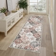 thumbnail image 1 of Hasoo 2' x 8' Runner Rug for Hallway Traditional Indoor Rug Machine Washable Bedside Carpet, Gray/Pink, 1 of 6