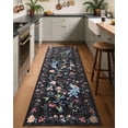 thumbnail image 1 of Hasoo 2x6 Washable Black Runner Rug for Hallway Soft Floral Peacock Kitchen Throw Mat Indoor Non Slip Carpet, 1 of 5