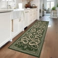 thumbnail image 1 of Hasoo 2x6 Washable Gray/Green Runner Rug for Hallway Soft Floral Snake Kitchen Throw Mat Indoor Non Slip Carpet, 1 of 5
