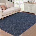 thumbnail image 1 of Hasoo 4' x 6' Area Rug Jacquard Textured Rug Modern Solid Farmhouse Rug Living Room Rug Yarn Dyed Soft Foldable Accent Rug for Dorm Playroom, Navy Blue, 1 of 5