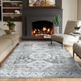 thumbnail image 1 of Hasoo 4' x 6' Area Rug Machine Washable Area Rug Indoor Vintage Persian Rug Low Pile Non-Slip Distressed Area Rug for Living Room Bedroom, Gray, 1 of 5
