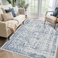 thumbnail image 1 of Hasoo 4' x 6' Area Rug for Living Room Boho Vintage Rug Non Slip Throw Rugs Floral Bedroom Rug, Blue, 1 of 6