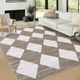 thumbnail image 1 of Hasoo 4x6 Geometric Rugs for Living Room Washable Modern Trellis Carpet for Bedroom, Brown, 1 of 7