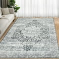 thumbnail image 1 of Hasoo 5' x 7' Area Rug for Living Room Boho Vintage Rug Non Slip Throw Rugs Floral Bedroom Rug, Gray, 1 of 5