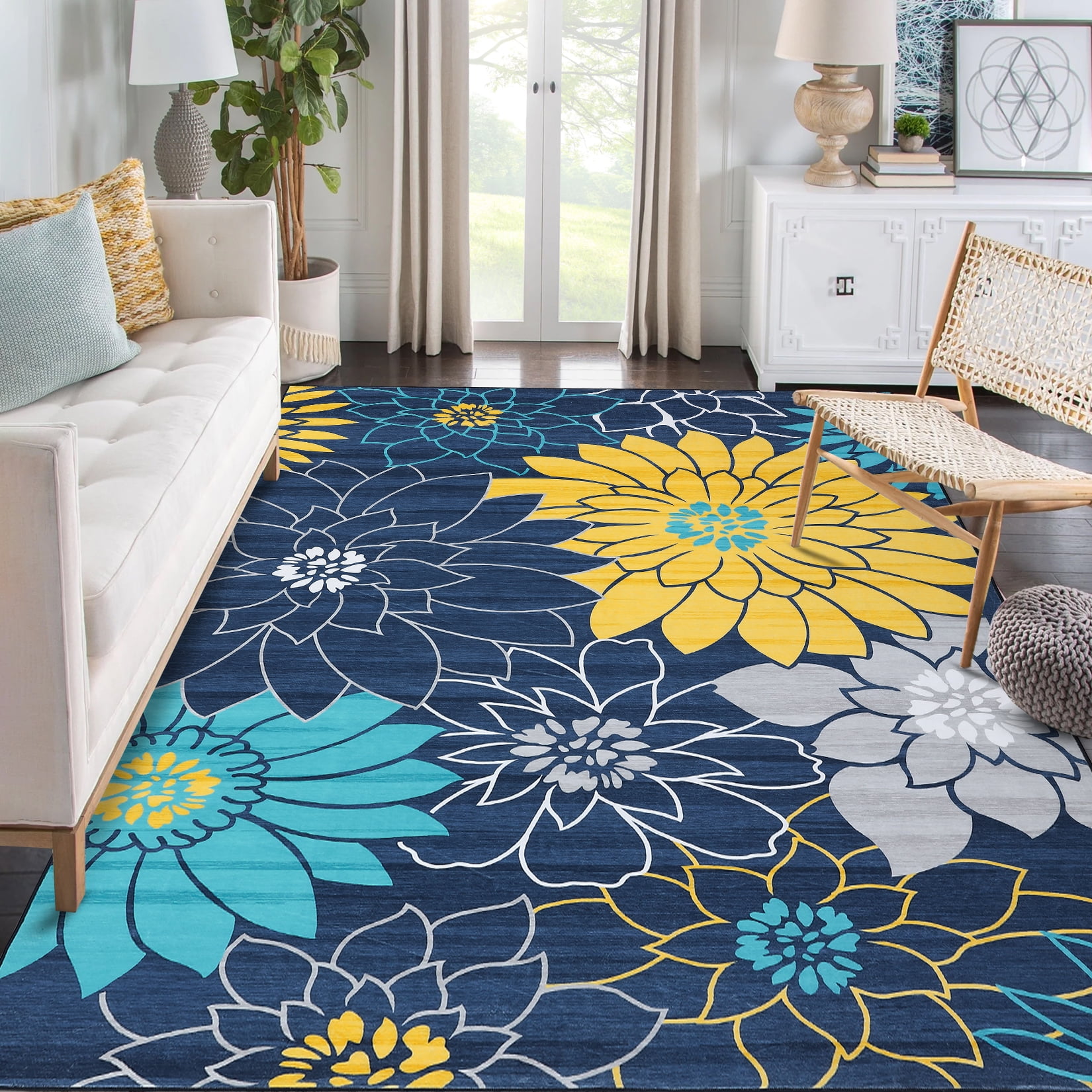 Hasoo 2' x 6' Runner Rug for Floor Vintage Floral Thin