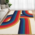 thumbnail image 1 of Hasoo 5' x 7' Area Rug for Living Room Vintage Rug Non Slip Throw Rugs Simple Abstract Geometric Indoor Carpet, Blue Red, 1 of 6